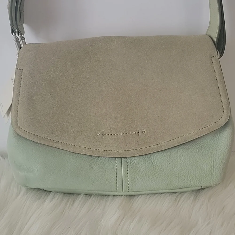 Lucky Brand Lyia leather crossbody bag in seagrass color NEW - Picture 4 of 15